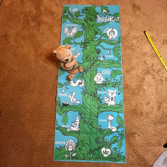 Yoga Kid Mat & Meddy Teddy Bendable Bear Set Fitness Stuffed Animal Meditation - Picture 1 of 10